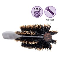 PERFEHAIR Small Round Hair Brush for Thin or Short Hair, Mini Round Boar Bristle Beard Brush for Men & Women