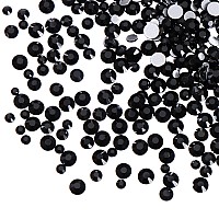 Jollin 3456Pcs Flatback Rhinestones Glass Charms Diamantes Gems Stones For Nail Art 6 Size Ss4Ss12 Jet