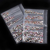 Jollin 3456Pcs Flatback Rhinestones Glass Charms Diamantes Gems Stones For Nail Art 6 Size Ss4Ss12 Fire