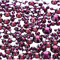 Jollin 3456Pcs Flatback Rhinestones Glass Charms Diamantes Gems Stones For Nail Art 6 Size Ss4Ss12 Amethyst