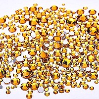 Jollin 3456Pcs Flatback Rhinestones Glass Charms Diamantes Gems Stones For Nail Art 6 Size Ss4Ss12 Topaz