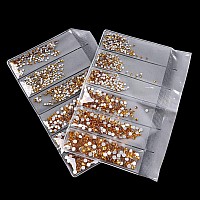 Jollin 3456Pcs Flatback Rhinestones Glass Charms Diamantes Gems Stones For Nail Art 6 Size Ss4Ss12 Topaz