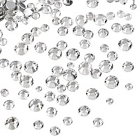 Jollin 3456Pcs Flatback Rhinestones Glass Charms Diamantes Gems Stones For Nail Art 6 Size Ss4Ss12 Crystal