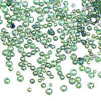 Jollin 3456Pcs Flatback Rhinestones Glass Charms Diamantes Gems Stones For Nail Art 6 Size Ss4Ss12 Light Green Ab