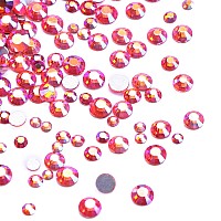 Jollin 3456Pcs Flatback Rhinestones Glass Charms Diamantes Gems Stones For Nail Art 6 Size Ss4Ss12 Lt Siam Ab