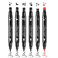 Pinkiou Eyeliner Pen With Eye Makeup Stamp Waterproof Double Sided Long Lasting Seal Eyeliner 6 In 1