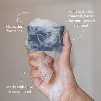 Ethique Unscented Charcoal, Kaolin, & Oatmeal Soap Bar - Body Wash for Sensitive Skin - Plastic-Free, Vegan, Cruelty-Free, Eco-Friendly, 4.23 oz (Pack of 1)