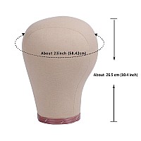 Yantaisiyu 1 Piece 23 Inch Wig Head Cork Canvas Block Head Mannequin Head For Wigs Display Styling Manikin Head 23 Inch