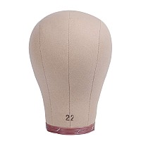 1 Piece 22 Inch Wig Head Cork Canvas Block Head Mannequin Head For Wigs Display Styling Manikin Head 22 Inch