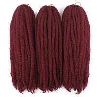 Afro Kinky Twist Crochet Hair Braids Marley Braid Hair 18Inch Senegalese Curly Crochet Synthetic Braiding Hair Red