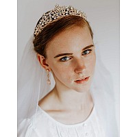 Sweetv Rose Gold Wedding Tiara For Women And Girls Pageant Tiara Headband Rhinestone Bridal Crown For Brides