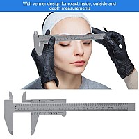 Eyebrow Ruler Caliper, 150MM Premium Plastic Permanent Makeup Micrometer Measuring Tool, Mini Eyebrow Tattoo Stencil Positioning Vernier Caliper Golden Ratio