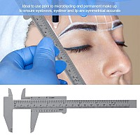 Eyebrow Ruler Caliper, 150MM Premium Plastic Permanent Makeup Micrometer Measuring Tool, Mini Eyebrow Tattoo Stencil Positioning Vernier Caliper Golden Ratio