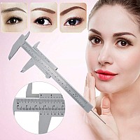 Eyebrow Ruler Caliper, 150MM Premium Plastic Permanent Makeup Micrometer Measuring Tool, Mini Eyebrow Tattoo Stencil Positioning Vernier Caliper Golden Ratio