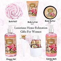 Gifts for Mom - Heel Shoe Spa Basket For Women 5 Pcs Rose Scented Home Relaxation Set w/ Body Lotion & Butter, Shower Gel, Bubble Bath - Anniversary Gift - Mother's Day Gifts Basket by Draizee