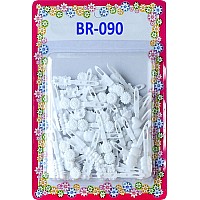 Tara Girls Super Cute Self Hinge Plastic Mulit Design Hair Barrettes Selection 60 Pc White Mix Shape