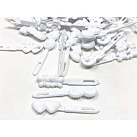 Tara Girls Super Cute Self Hinge Plastic Mulit Design Hair Barrettes Selection 60 Pc White Mix Shape