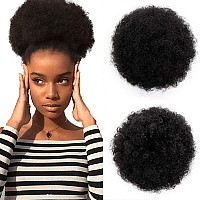 Aisi Queens Short Afro Synthetic Curly Hair Ponytail African American Kinky Curly Wrap Drawstring Puff Ponytail Hair Extensions