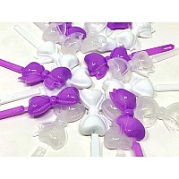 Tara Girls Super Cute Self Hinge Plastic Mulit Design Hair Barrettes Selection 20Pc White Clear Purple Mix Bow Shape