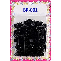 Tara Girls Super Cute Self Hinge Plastic Mulit Design Hair Barrettes Selection 20 Pc Bow Shape Black