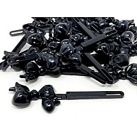 Tara Girls Super Cute Self Hinge Plastic Mulit Design Hair Barrettes Selection 20 Pc Bow Shape Black