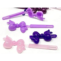 Tara Girls Super Cute Self Hinge Plastic Mulit Design Hair Barrettes Selection 20 Pc Purple Mix Color Bow Shape