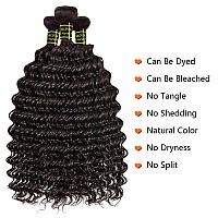 Brazilian Virgin Hair Deep Wave Bundles With Lace Frontal Unprocessed Virgin Human Hair Ear To Ear Lace Frontal With Bundles Cur