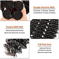 Brazilian Virgin Hair Deep Wave Bundles With Lace Frontal Unprocessed Virgin Human Hair Ear To Ear Lace Frontal With Bundles Cur