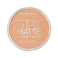 Rimmel London Stay Matte - 016 Deep Beige - Pressed Powder, Lightweight, High Coverage, Shine Control, 0.49oz