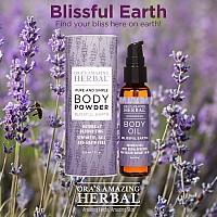 Talc Free Powder And Body Oil Lavender Bath Set After Shower Set Blissful Earth Scent With Lavender Vetiver And Clary Sage I