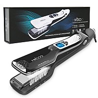 Mkboo Hair Straightener With Steam Salon Professional Nano Titanium Ceramic Steam Flat Iron With Removable Combdigital Lcd5 L