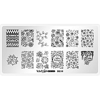 Whats Up Nails B034 Deck The Nails Stamping Plate For Christmas Winter Nail Art Design