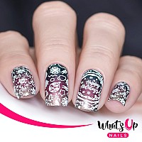 Whats Up Nails B034 Deck The Nails Stamping Plate For Christmas Winter Nail Art Design