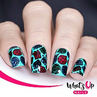 Whats Up Nails B034 Deck The Nails Stamping Plate For Christmas Winter Nail Art Design