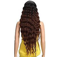 Joedir Lace Front Wigs 30 Long Wavy Synthetic Wigs Ombre Black To Brown For Women 130 Density Wigstt1B33