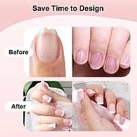 Yokilly Natural French Acrylic False Nails Kit Including 12 Different Size Short Press On False Nailspink White Nails Tips Sets