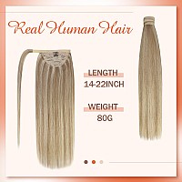 Ve Sunny Human Hair Ponytail Blonde Ponytail Extension Real Human Hair Light Blonde Mix Golden Blonde Real Hair Ponytail Extensi