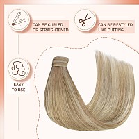 Ve Sunny Human Hair Ponytail Blonde Ponytail Extension Real Human Hair Light Blonde Mix Golden Blonde Real Hair Ponytail Extensi