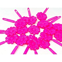 Tara Girls Super Cute Self Hinge Plastic Mulit Design Hair Barrettes Selection 18 Pc Nsunflowerhot Pink Pink Flower Size 1