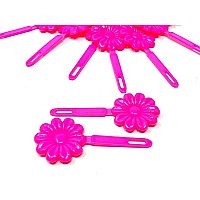 Tara Girls Super Cute Self Hinge Plastic Mulit Design Hair Barrettes Selection 18 Pc Nsunflowerhot Pink Pink Flower Size 1