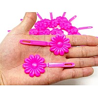 Tara Girls Super Cute Self Hinge Plastic Mulit Design Hair Barrettes Selection 18 Pc Nsunflowerhot Pink Pink Flower Size 1