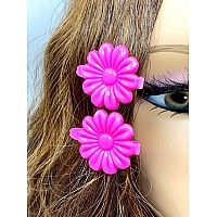 Tara Girls Super Cute Self Hinge Plastic Mulit Design Hair Barrettes Selection 18 Pc Nsunflowerhot Pink Pink Flower Size 1