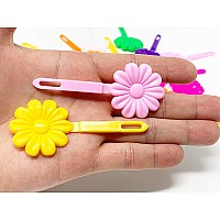 Tara Girls Super Cute Self Hinge Plastic Mulit Design Hair Barrettes Selection 18 Pc Nsunflowerblue Mix Flower Size 125 In