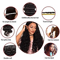 8A Brazilian Virgin Water Wave Human Hair 3 Bundles With 4X4Inch Free Part Lace Closure Wet And Wavy Bundles With Closure Ocean