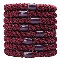 L. Erickson Grab & Go Ponytail Holders, Burgundy, Set of Eight - Exceptionally Secure with Gentle Hold