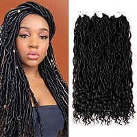 Gx Beauty 3 Packs Faux Locs Crochet Hair 20 Inch Goddess Locs Braiding Hair With Curly Ends Crochet Pre Looped Soft Wavy Locs S