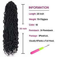 Gx Beauty 3 Packs Faux Locs Crochet Hair 20 Inch Goddess Locs Braiding Hair With Curly Ends Crochet Pre Looped Soft Wavy Locs S