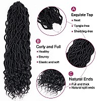 Gx Beauty 3 Packs Faux Locs Crochet Hair 20 Inch Goddess Locs Braiding Hair With Curly Ends Crochet Pre Looped Soft Wavy Locs S