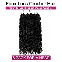 Gx Beauty 3 Packs Faux Locs Crochet Hair 20 Inch Goddess Locs Braiding Hair With Curly Ends Crochet Pre Looped Soft Wavy Locs S