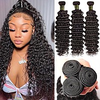 Brazilian Virgin Hair Deep Wave Bundles 100 Human Hair Unprocessed Brazilian Human Hair Deep Curly Bundles Hair Extensions Natu